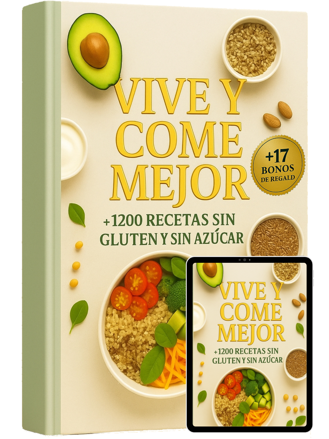 Método Vive y Come Mejor™ +1200 RECETAS + 17 BONOS DE REGALO